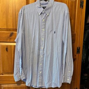 Polo by Ralph Lauren Men's Blue and White Striped Shirt 2X